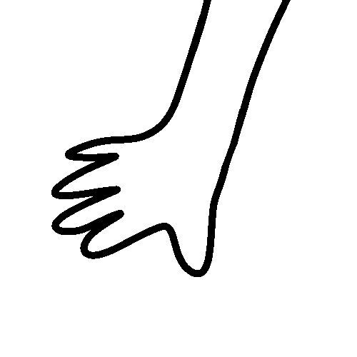 an open hand facing down