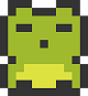 pixelated png of a green frog sitting